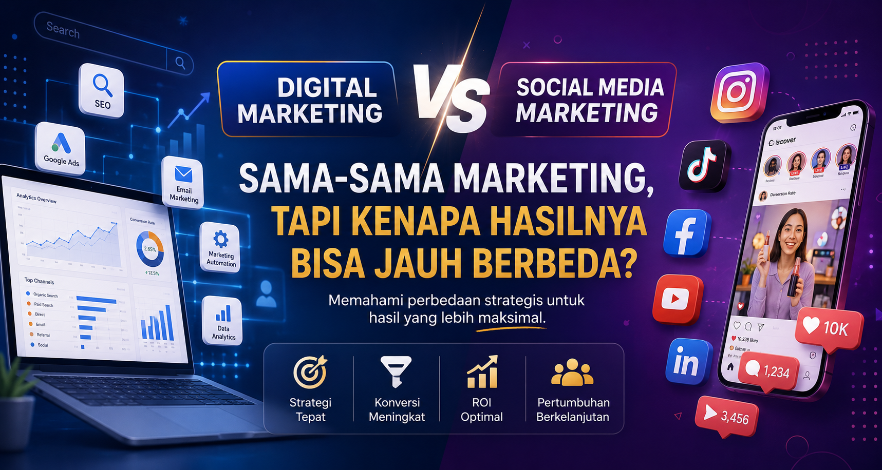 Digital Marketing vs Social Media Marketing: Sama-Sama Marketing, Tapi Kenapa Hasilnya Bisa Jauh Berbeda?
