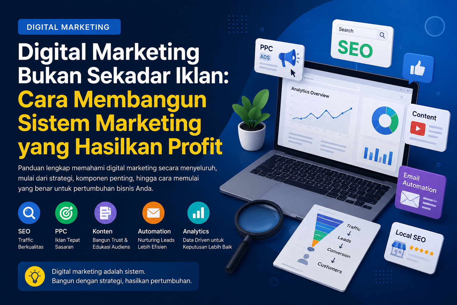 Digital Marketing Bukan Sekadar Iklan: Cara Membangun Sistem Marketing yang Benar-Benar Menghasilkan Profit